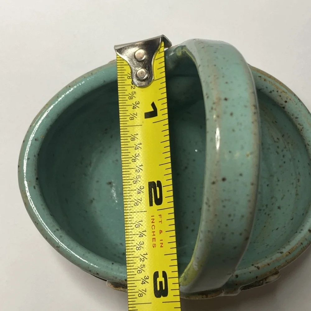 Vtg Old Patagonia Pottery Small Floral Basket Blue Brown 89‎ RARE